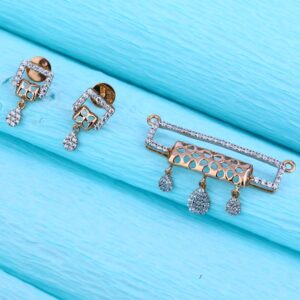 750 Rose Gold Cz Hallmark Pendant Set RMPN57