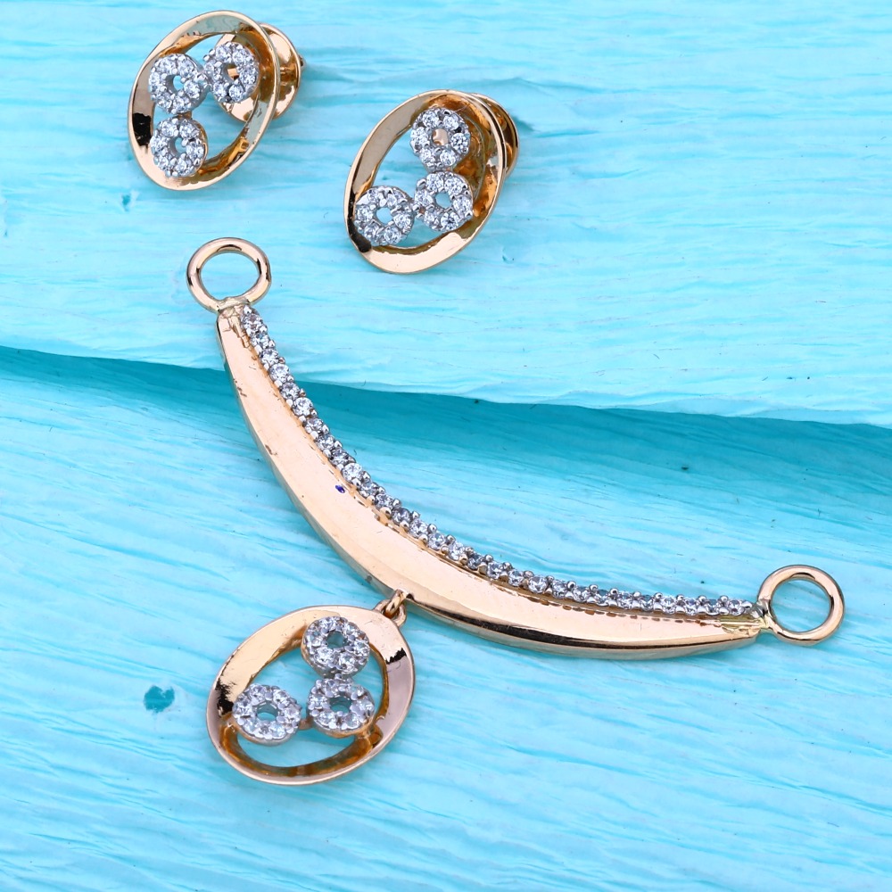 750 Rose Gold Women's Fancy Pendant Set RMPN118