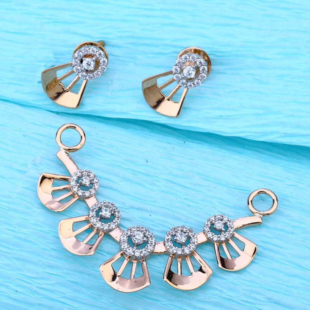 750 Rose Gold Women's Designer Pendant Set RMPN115
