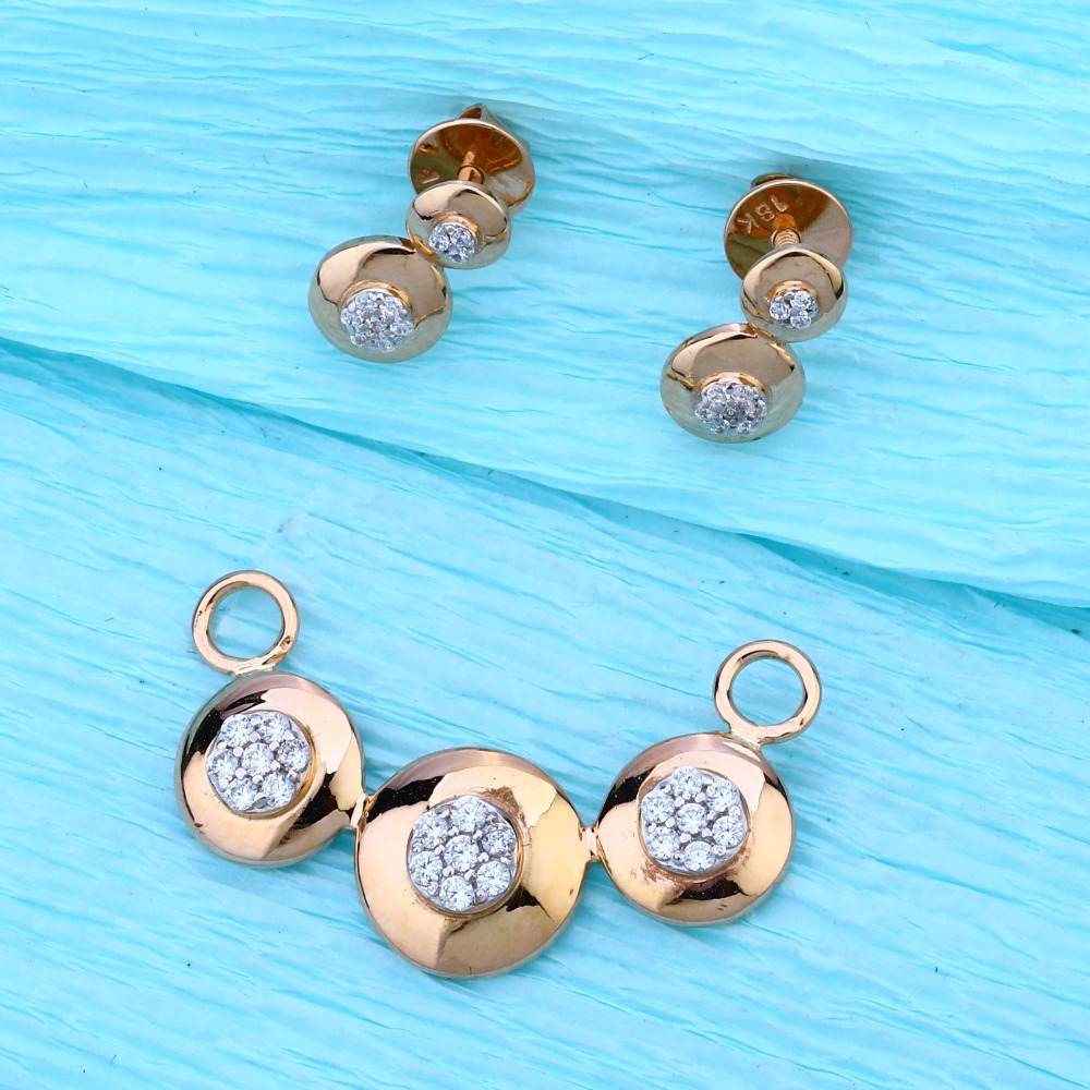 750 Rose Gold Women's Classic Pendant Set RMPN114