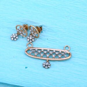 18ct rose gold cz exclusive pendant set rmpn108