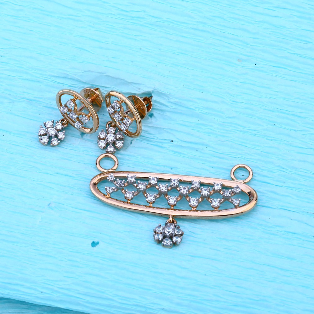 18ct rose gold cz exclusive pendant set rmpn108