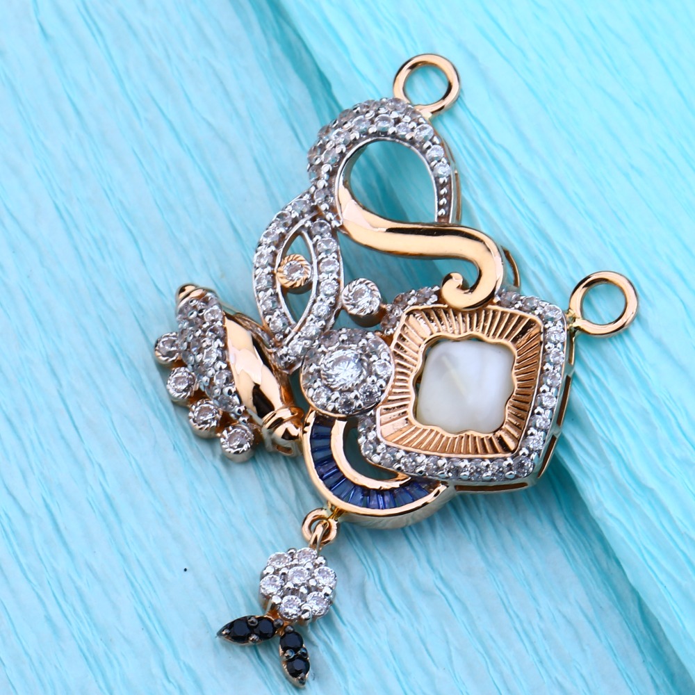 18KT Rose Gold  Stylish CZ  Mangalsutra Pendant RMPN82