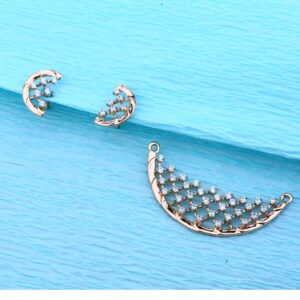 18KT Rose Gold Cz  Designer Pendant Set  RMPN55