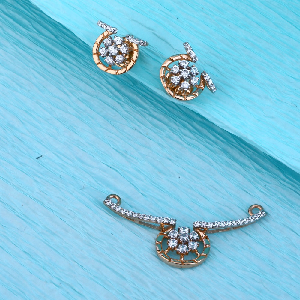 750 Rose Gold Women's Fancy Pendant Set RMPN24