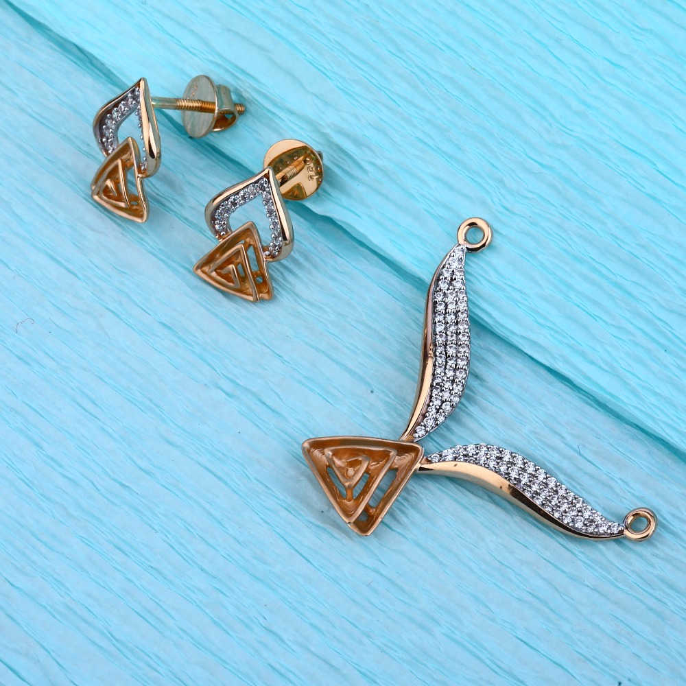 750 Rose Gold Women's Delicate Pendant Set RMPN116