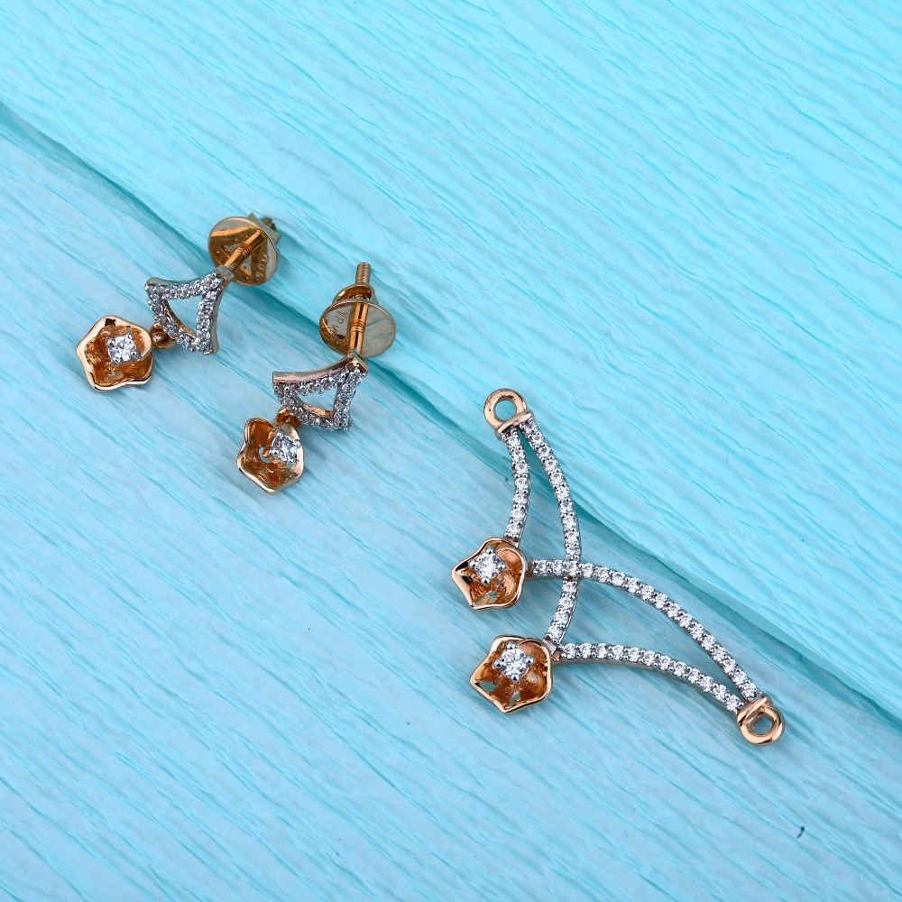 750 Rose Gold Stylish Ladies Pendant Set  RMPN111