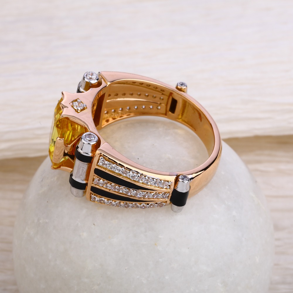 750 Rose Gold Designer Hallmark Men's Ring RMR57 - Image 2