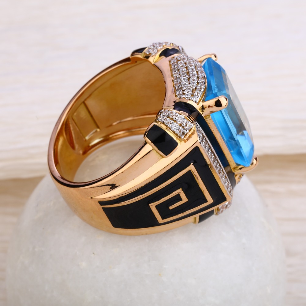 750 Rose Gold Hallmark Men's Ring RMR55 - Image 3