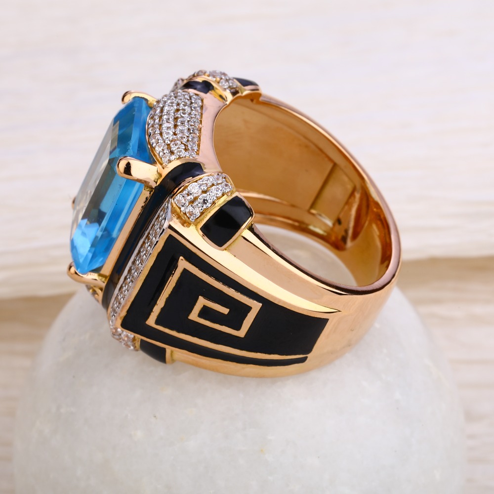 750 Rose Gold Hallmark Men's Ring RMR55 - Image 2