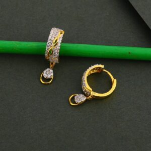 750 Gold Cz Gorgeous Women's Earring Bali LFB115