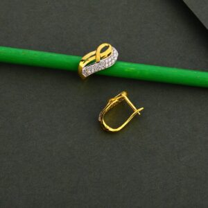 750 Gold Cz Earring Bali LFB121