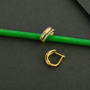 750 Gold Cz Women's Gorgeous Earring Bali LFB123