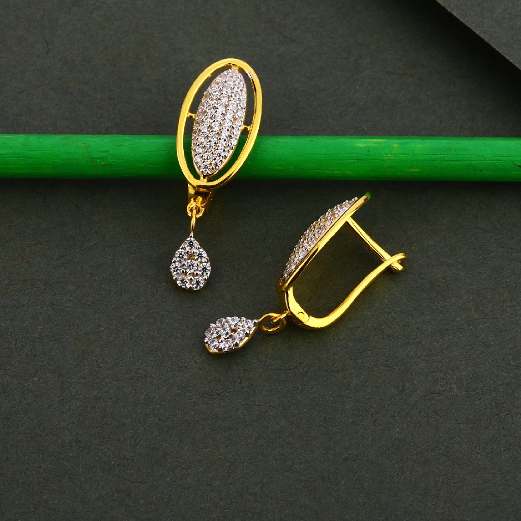 750 gold cz women's classic earring bali lfb128