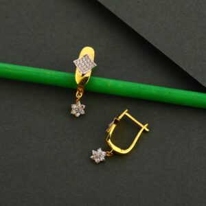 750 Gold Cz Delicate Hallmark Earring Bali LFB134
