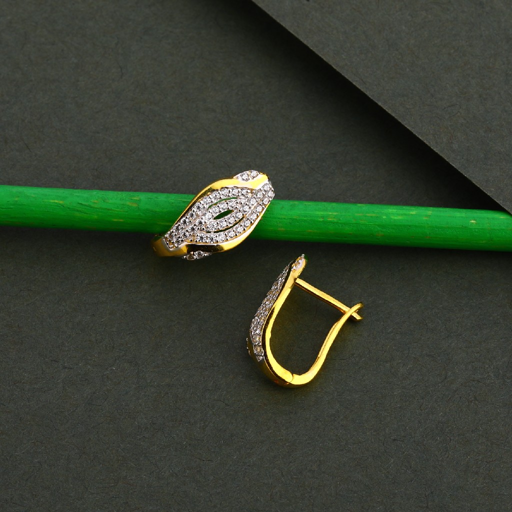 750 Gold Cz Designer Hallmark Earring Bali LFB135
