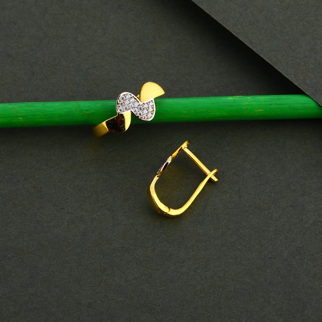 750 Gold Cz Hallmark Earring  Bali LFB137