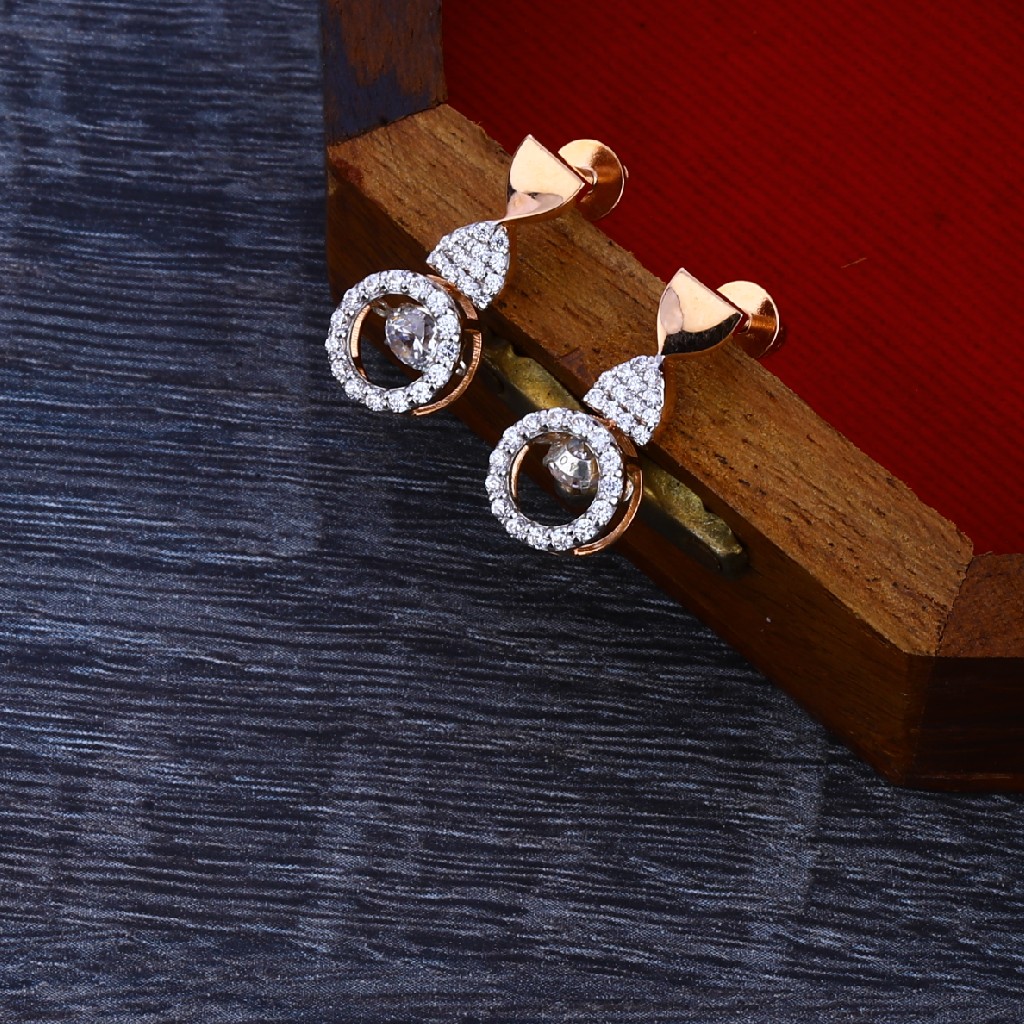 18CT Rose Gold Cz Diamond Necklace Set RN131 - Image 2