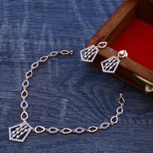 18CT Rose Gold Women's Fancy Necklace Set RN78