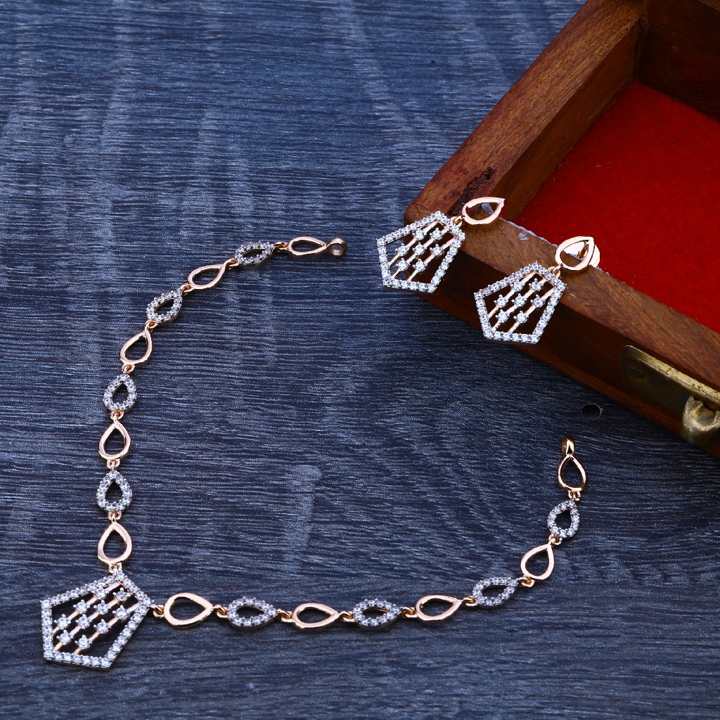 18CT Rose Gold Women's Fancy Necklace Set RN78