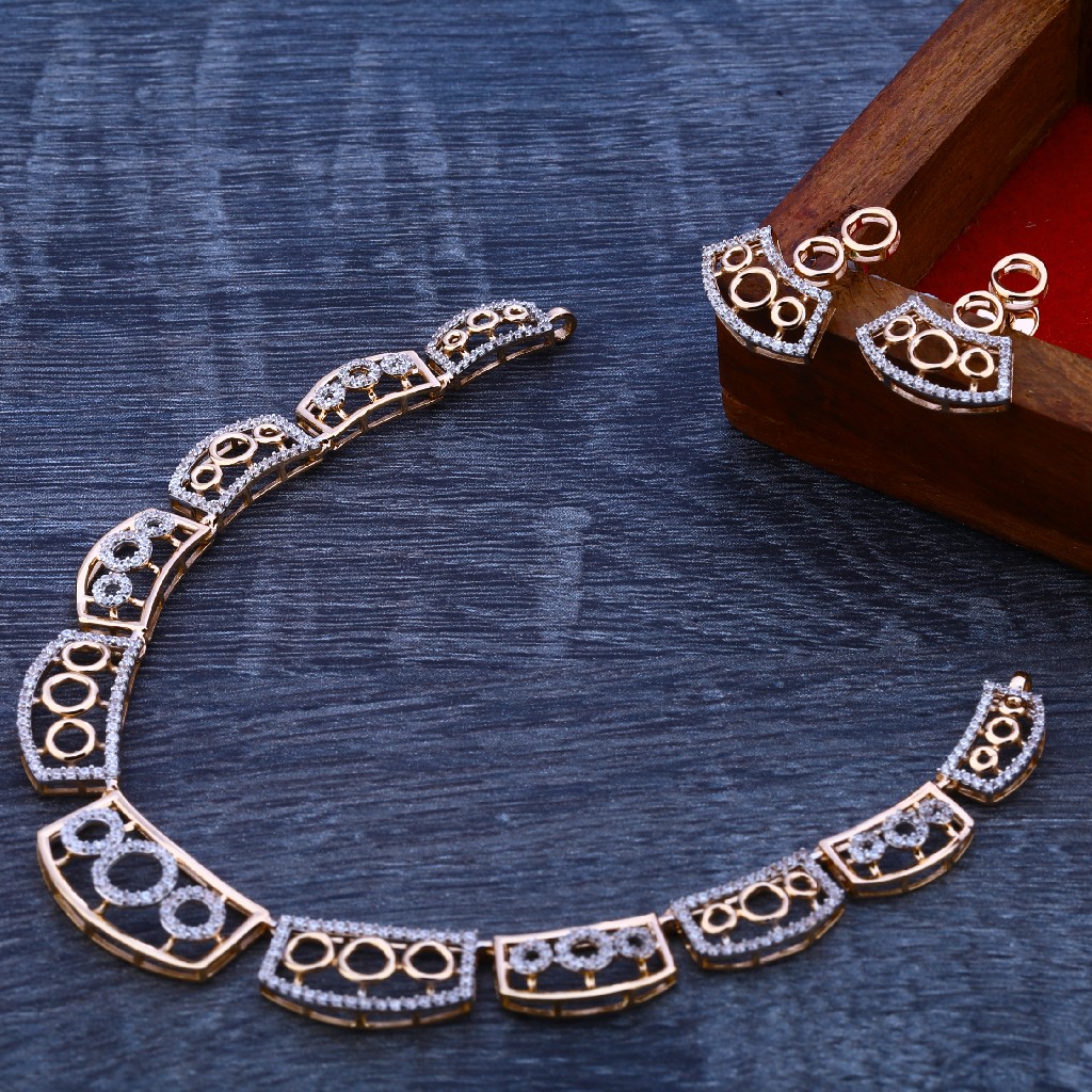 18CT Rose Gold Women's Delicate Necklace Set RN81