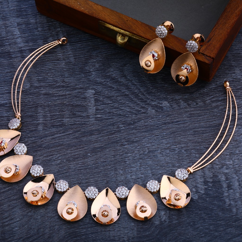 18CT Rose Gold Hallmark Classic Necklace Set RN103
