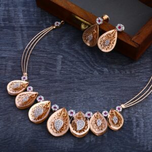 18CT Rose Gold Hallmark Necklace Set RN104