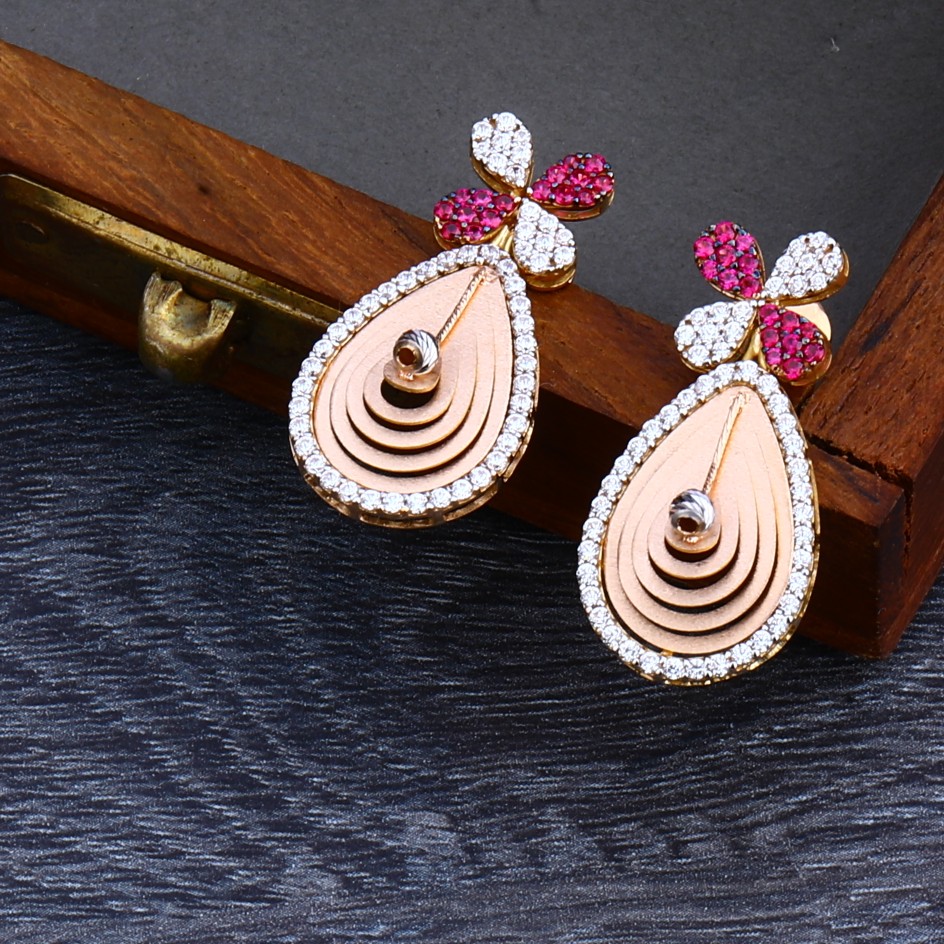 18KT Rose Gold Cz Necklace Set RN112 - Image 3