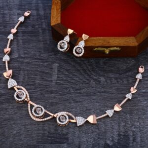 18KT Rose Gold Stylish Women's Necklace Set RN137