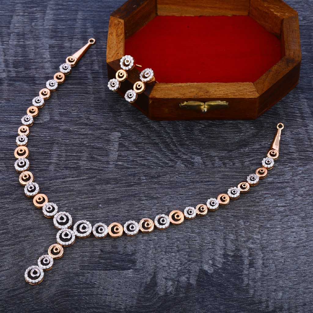 18KT Rose Gold Fancy Women's Necklace Set RN139