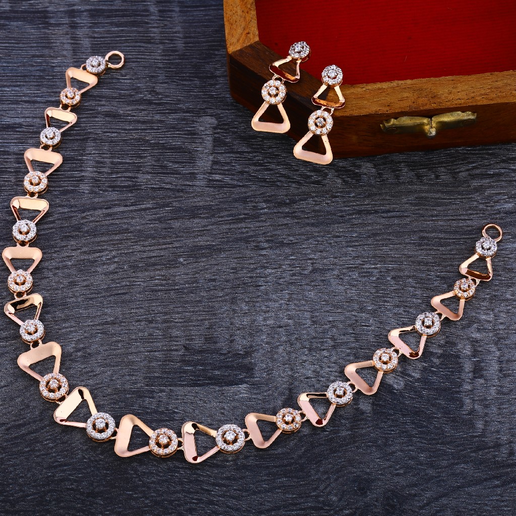 18KT Rose Gold Exclusive Women's Necklace Set RN140