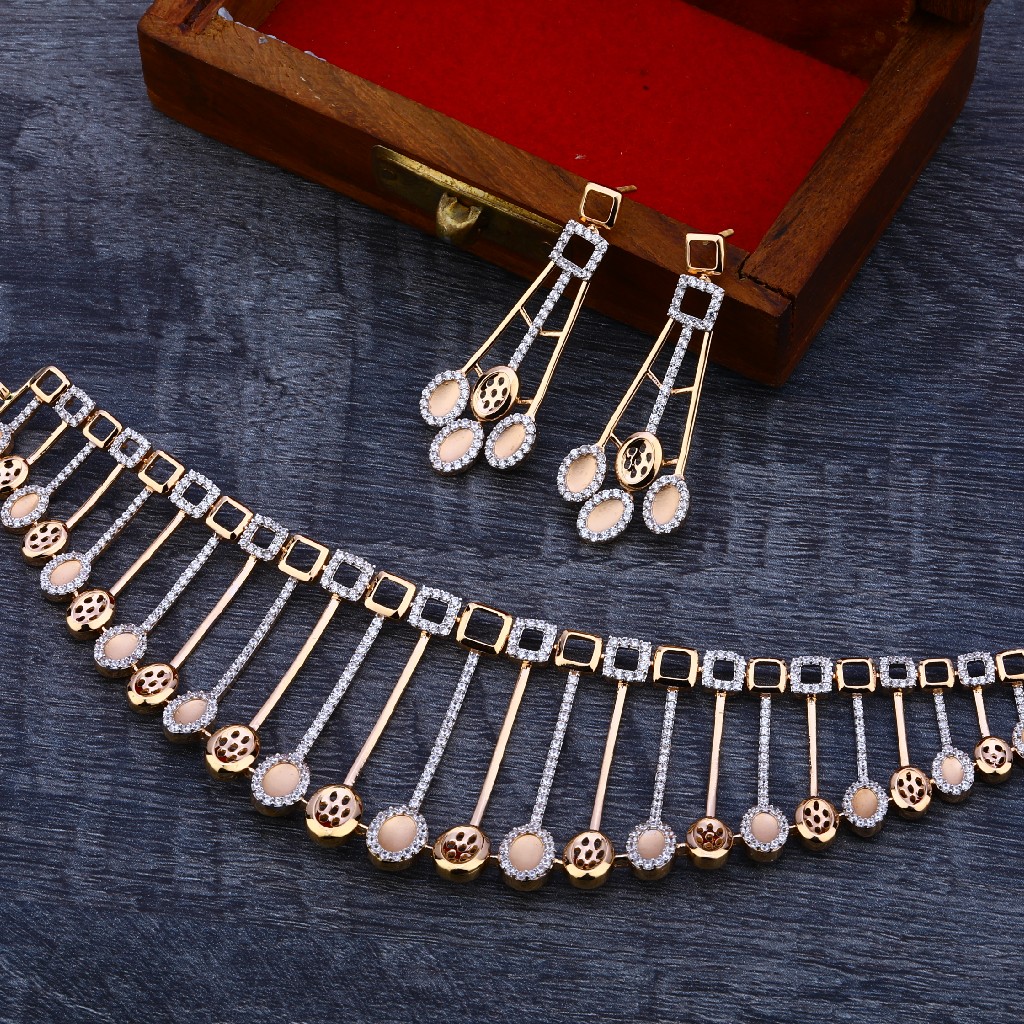 18KT Rose Gold Classic Women's  Necklace Set RN86