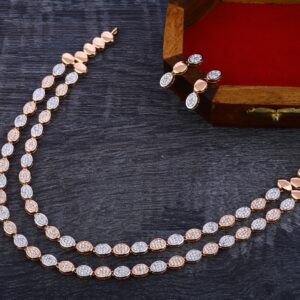 750 Rose Gold Cz Gorgeous  Necklace RN145