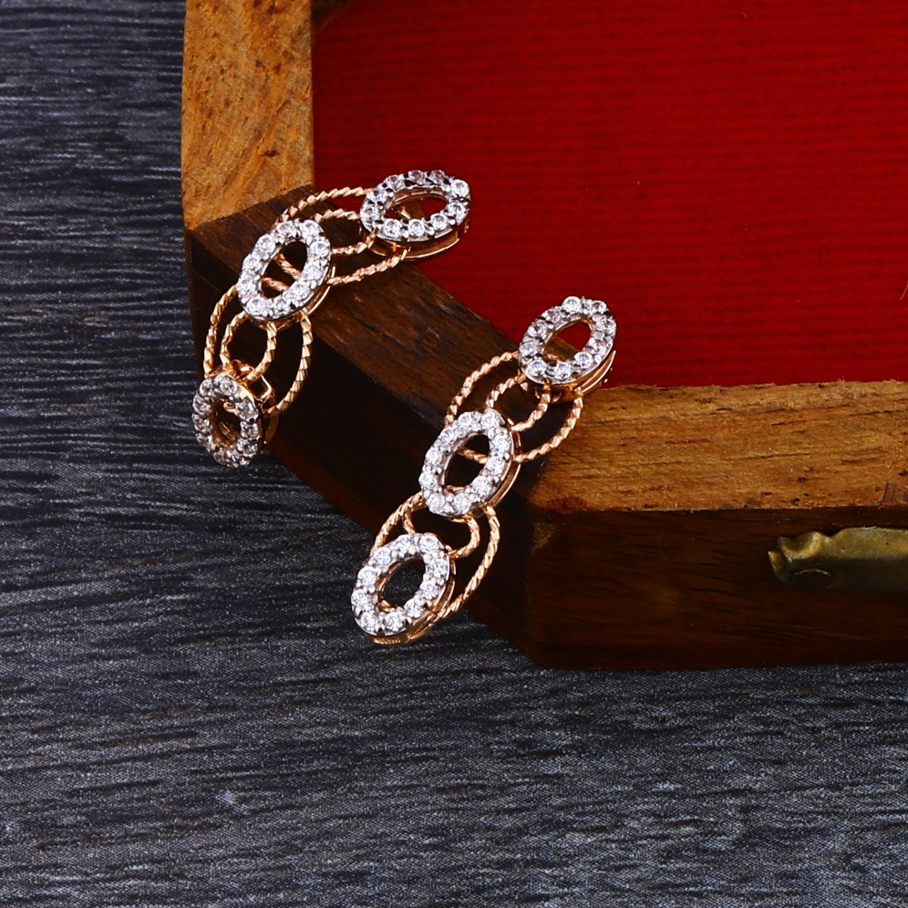 750 Rose Gold Cz Fancy Necklace RN146 - Image 3