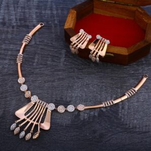750 Rose Gold Cz Exclusive Necklace RN147