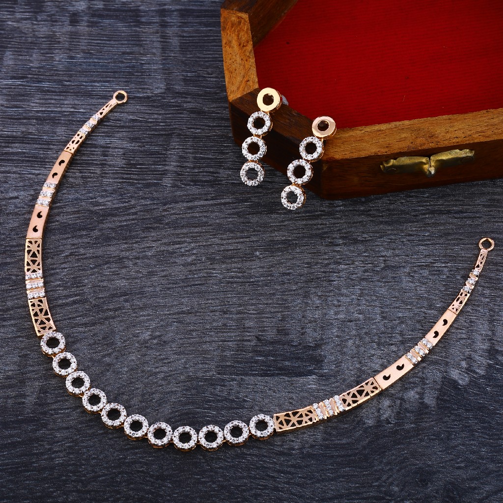750 Rose Gold Hallmark Exclusive Necklace Set RN155