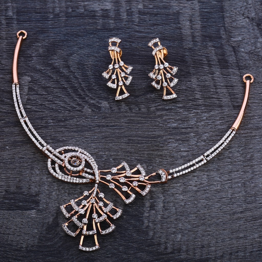 750 Rose Gold Stylish Necklace Set RN117