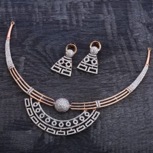 750 Rose Gold Designer Necklace Set RN122