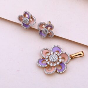 750 Rose Gold Women's Stylish Pendant Set RPS156