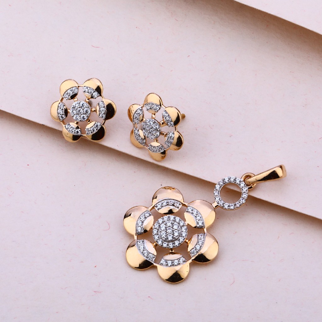 750 Rose Gold Women's Designer Pendant Set RPS159