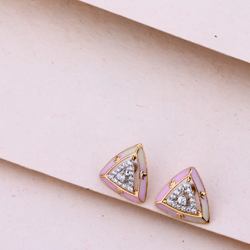 750 Rose Gold Cz Diamond Exclusive Pendant Set RPS164 - Image 2