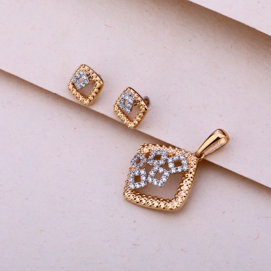 750 Rose Gold Diamond Pendant Set RPS167