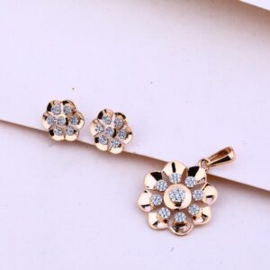 750 Rose Gold Stylish Hallmark Pendant Set RPS47