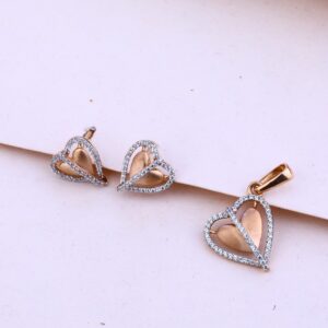 750 Rose Gold Heart Shape Hallmark Pendant Set RPS49