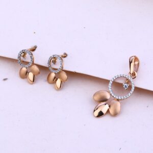 750 Rose Gold Fancy Hallmark Pendant Set RPS50