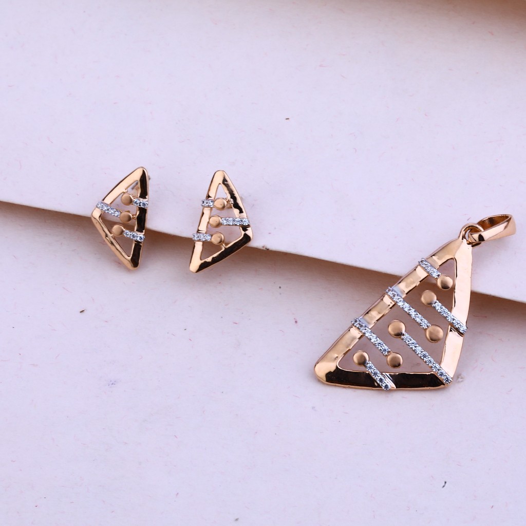 750 Rose Gold Fancy Pendant Set RPS55