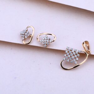 18CT Rose Gold Diamond Exclusive Pendant Set RPS132