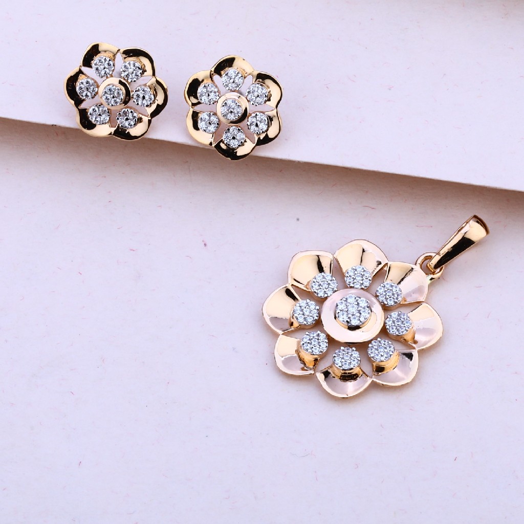 18CT Rose Gold Diamond Designer Pendant Set RPS134 - Image 3