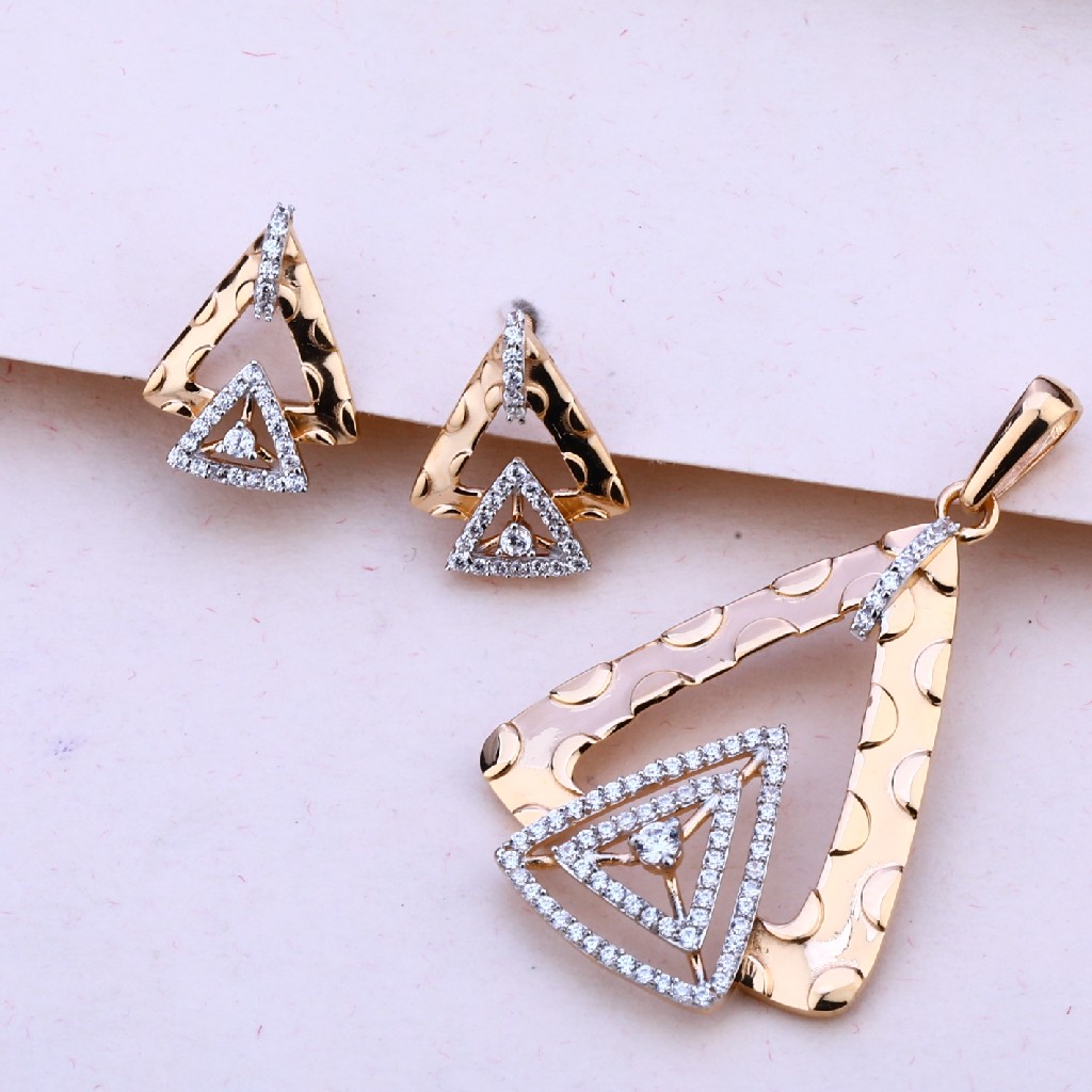 18CT Rose Gold Diamond Hallmark Pendant Set RPS136