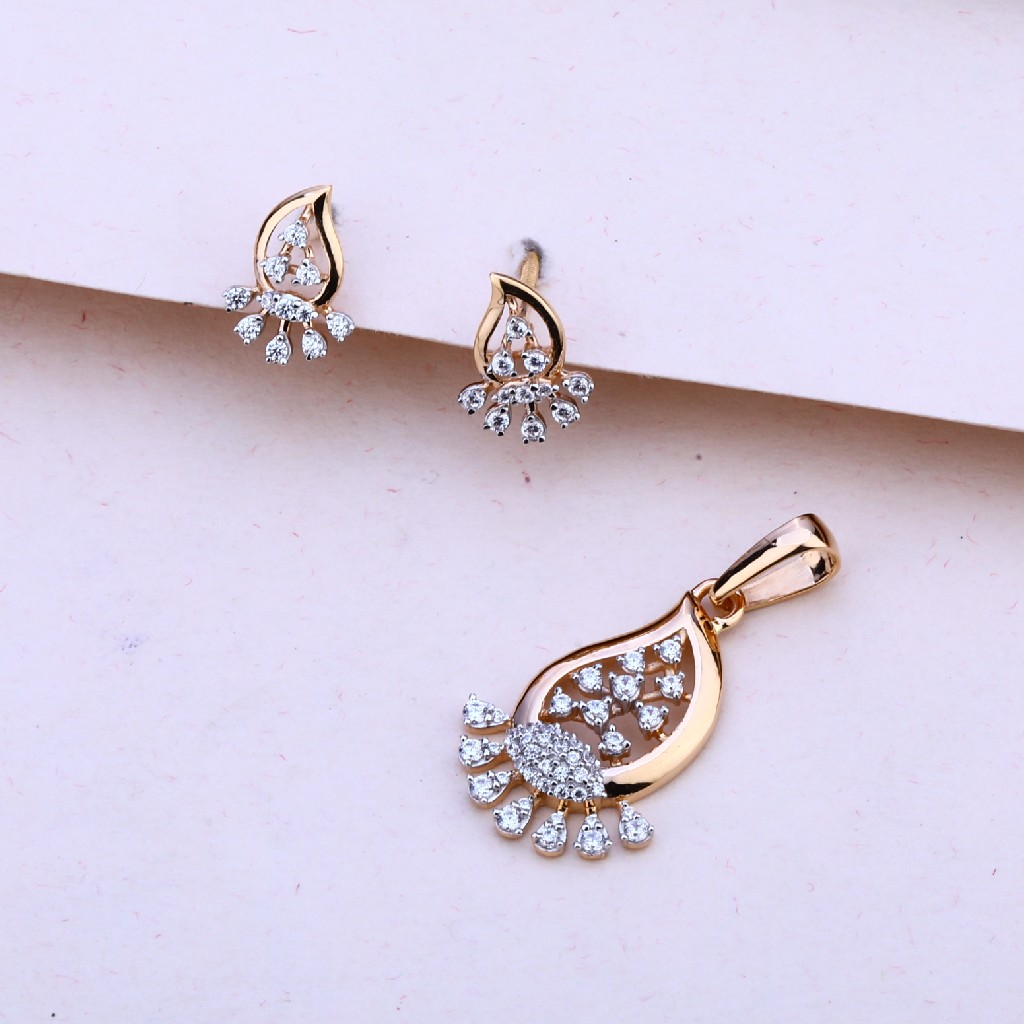 18CT Rose Gold Stylish  Hallmark Pendant Set RPS137